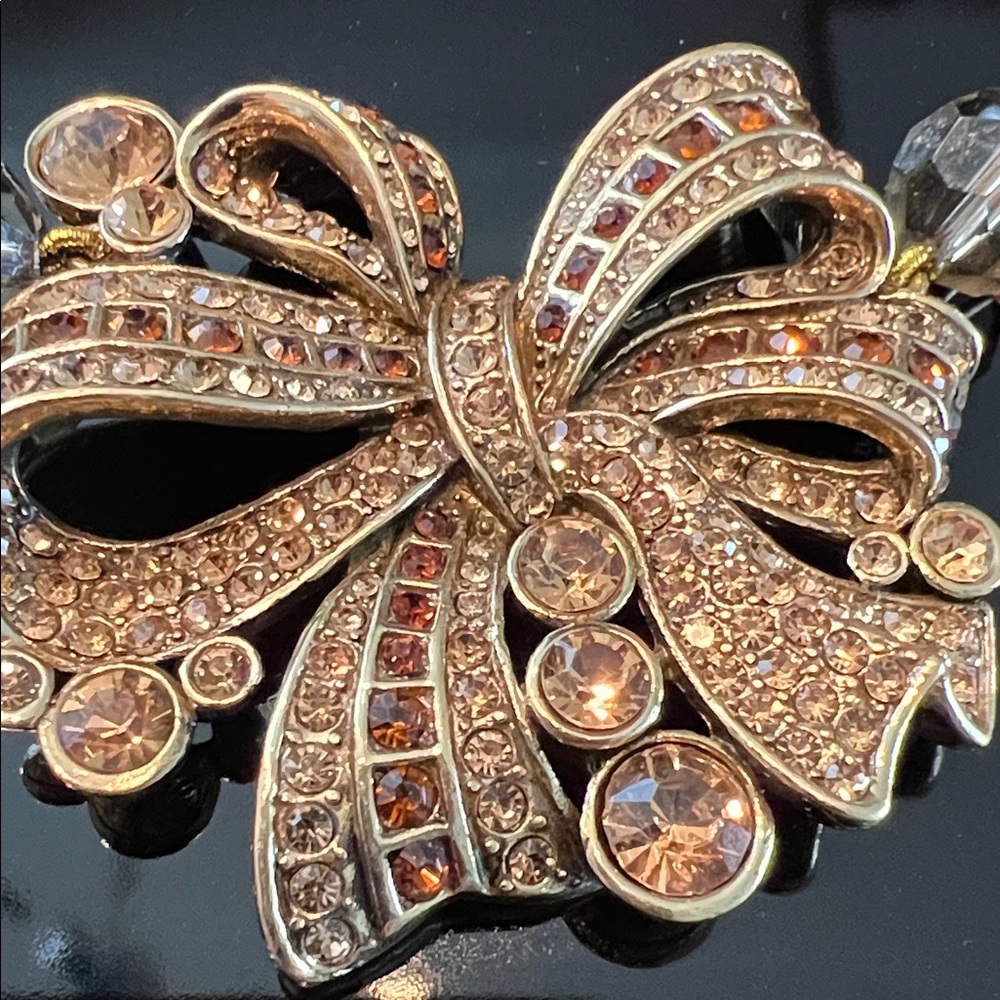 Heidi Daus Rose Gold Bow Pendant Necklace